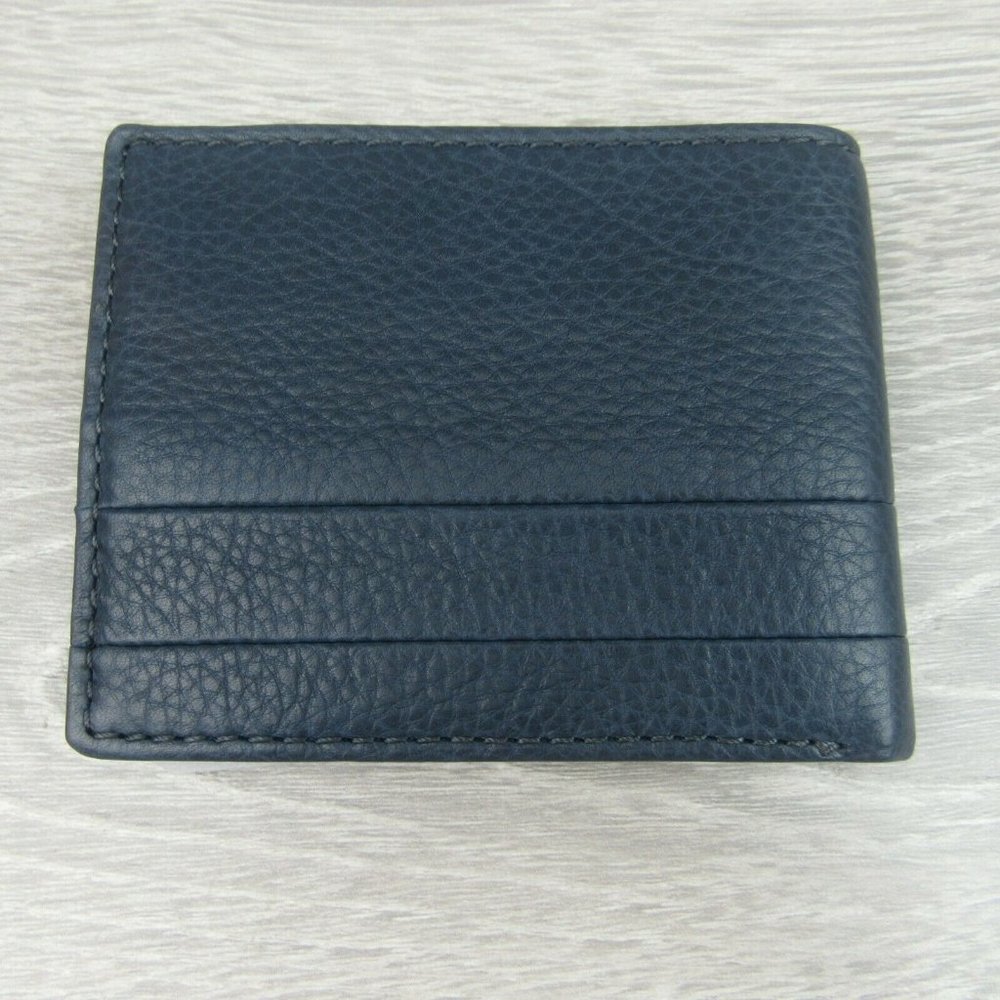 Fossil Lufkin Traveler Leather Deep Indigo Men's Wallet NEW - Picture 2 of 12
